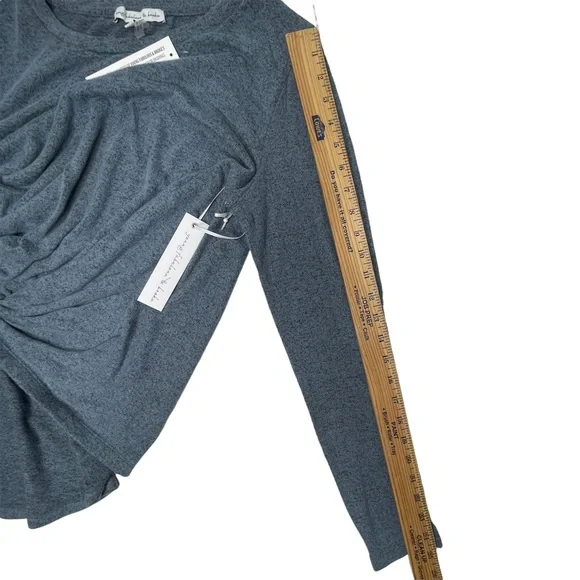 Young Fabulous & Broke Blue Marled Twist Front Soft Knit Top Size Large NWT - Picture 9 of 10